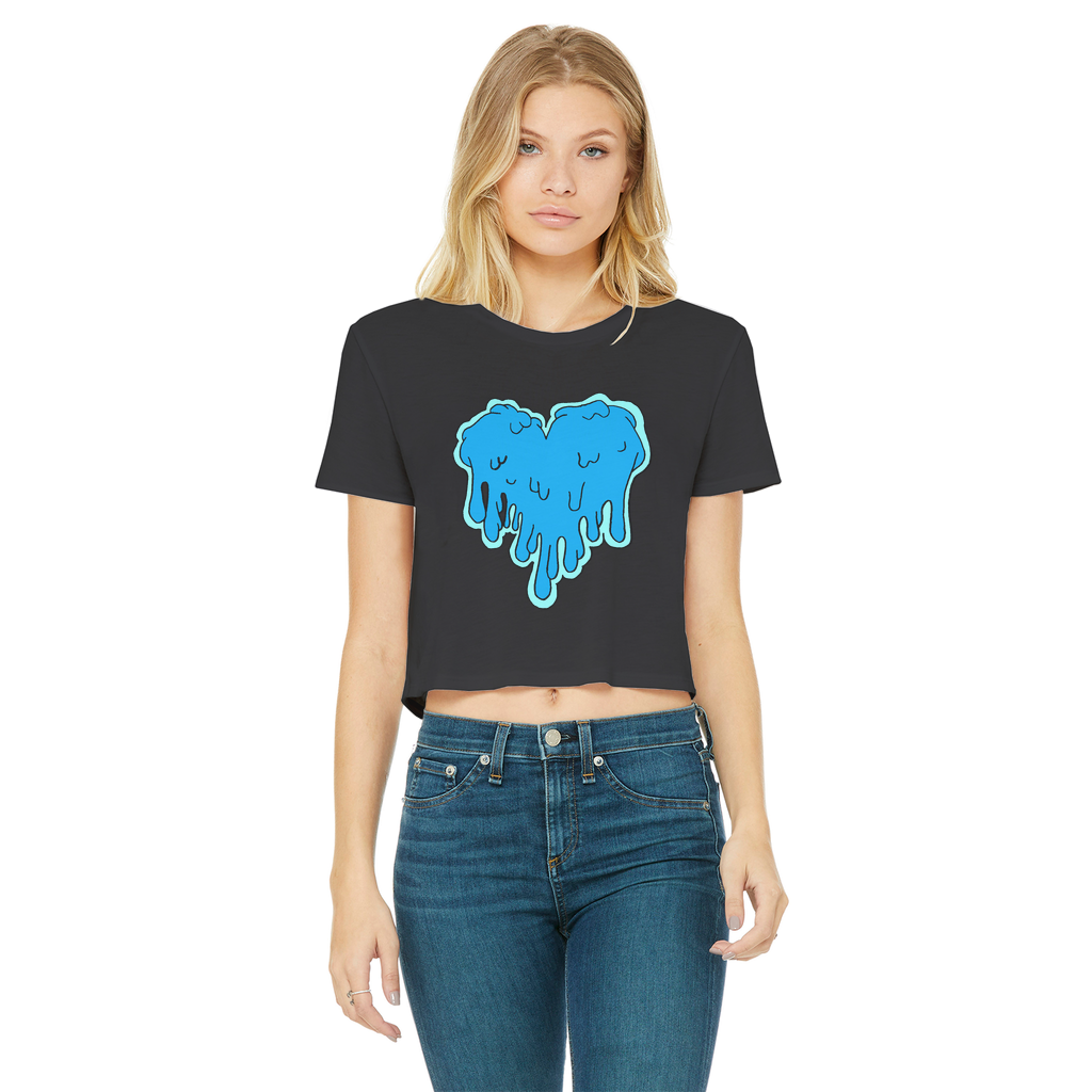 benzo heart Classic Women's Cropped Raw Edge T-Shirt