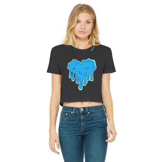 benzo heart Classic Women's Cropped Raw Edge T-Shirt