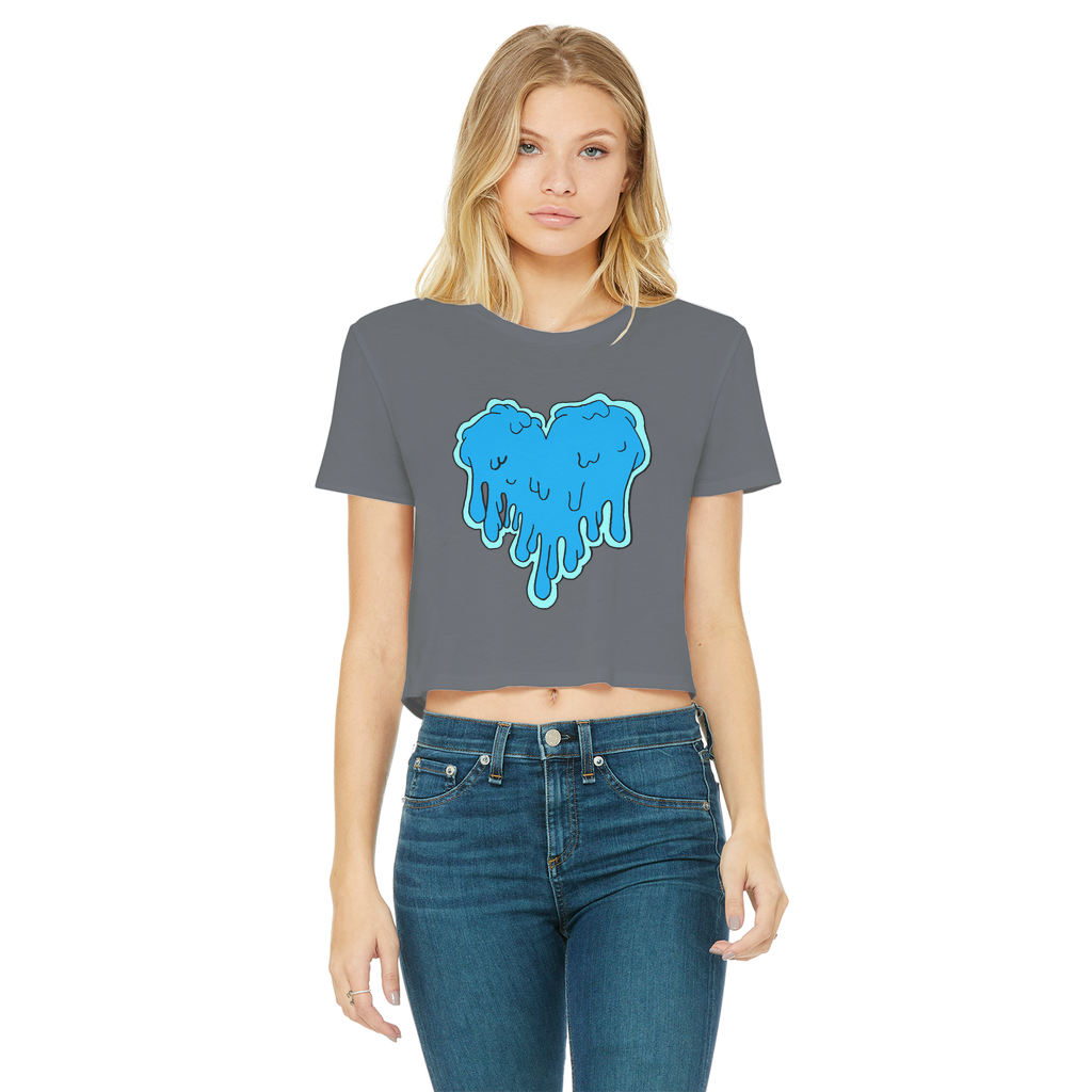 benzo heart Classic Women's Cropped Raw Edge T-Shirt