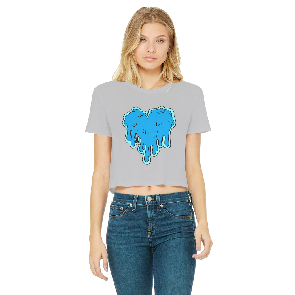 benzo heart Classic Women's Cropped Raw Edge T-Shirt