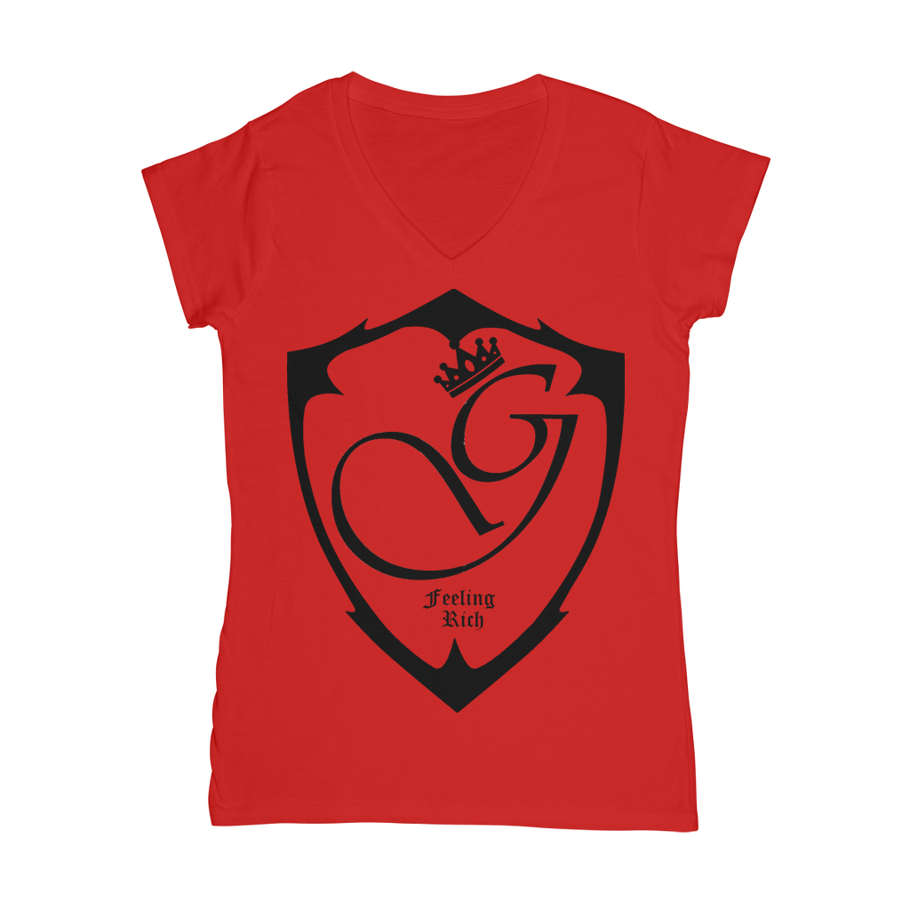 Feeling rich Classic Women's V-Neck T-Shirt