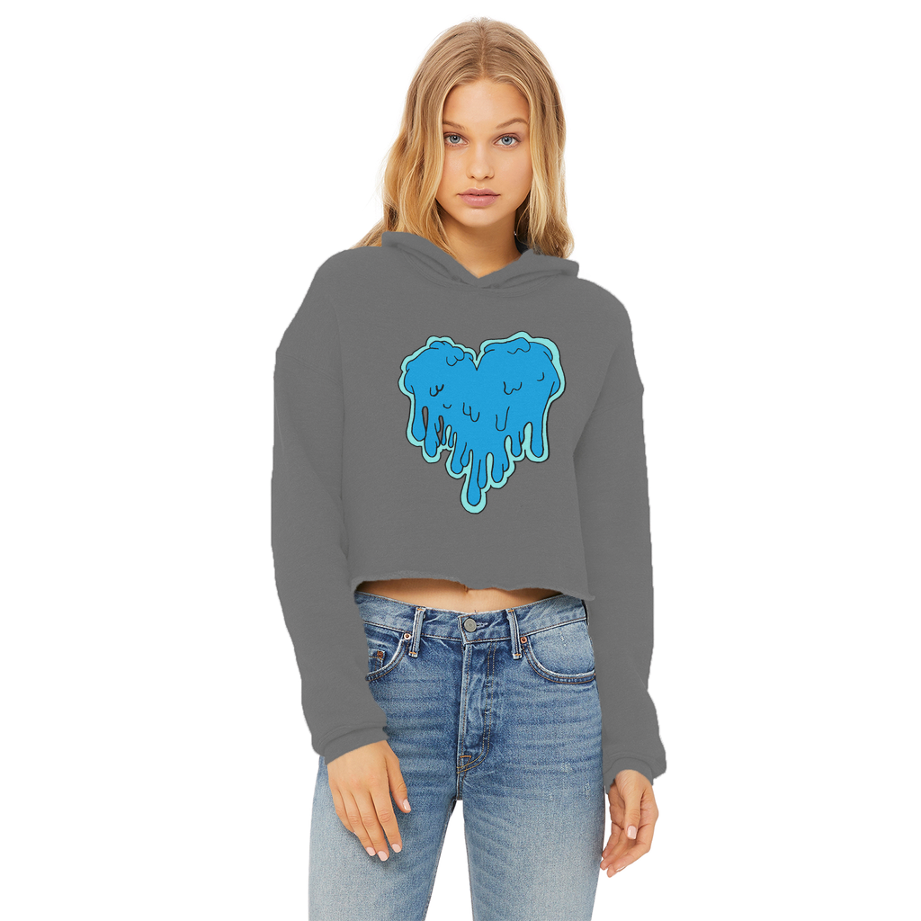 benzo heart Ladies Cropped Raw Edge Hoodie