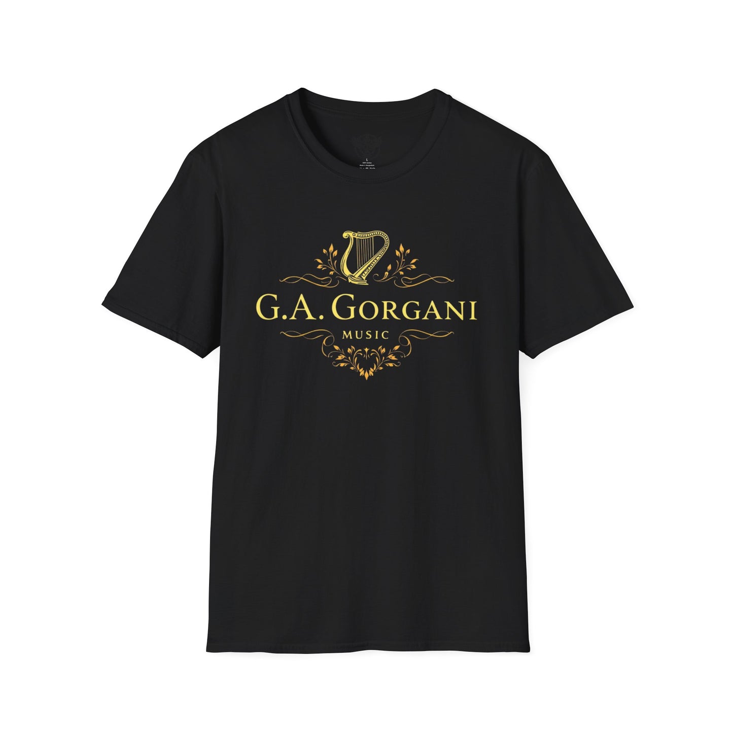 G.A. Gorgani Music Unisex Softstyle T-Shirt – Elegant Musical Design for Music Lovers
