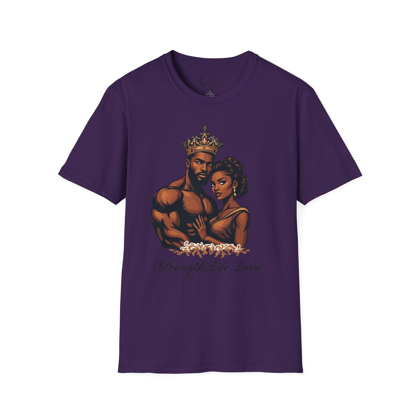 Strength Life Love by G.A.Gorgani Unisex Softstyle T-Shirt - Empowering Couple Graphic Tee