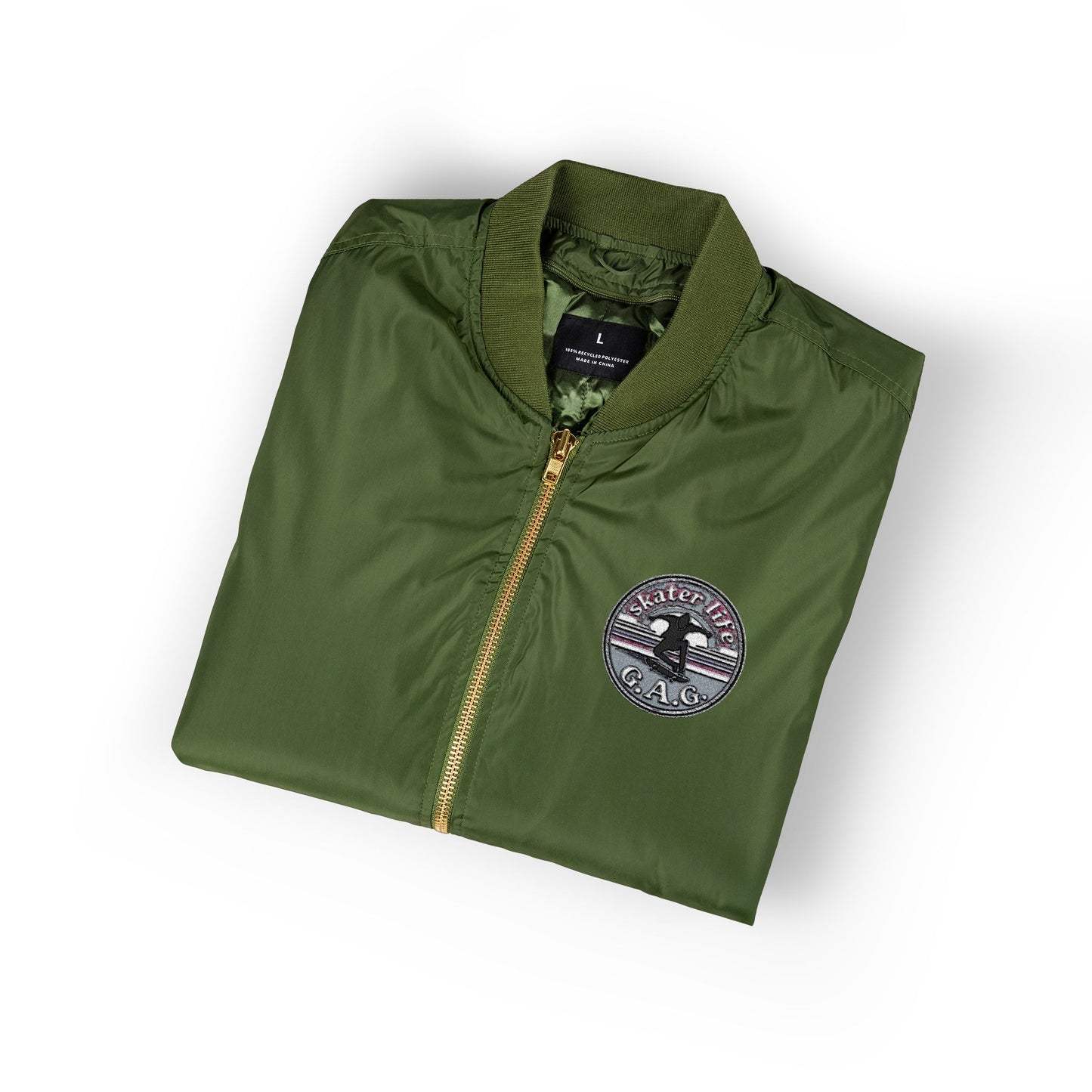 Eco-Friendly Bomber Jacket with Unique Embroidery, Stylish Outerwear, Sustainable Fashion, Gifts for Nature Lovers, Fall Fashion Layer
