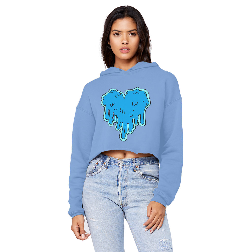 benzo heart Cropped Raw Edge Boyfriend Hoodie