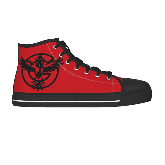 Gorgani Men's Black Sole Canvas Shoes red