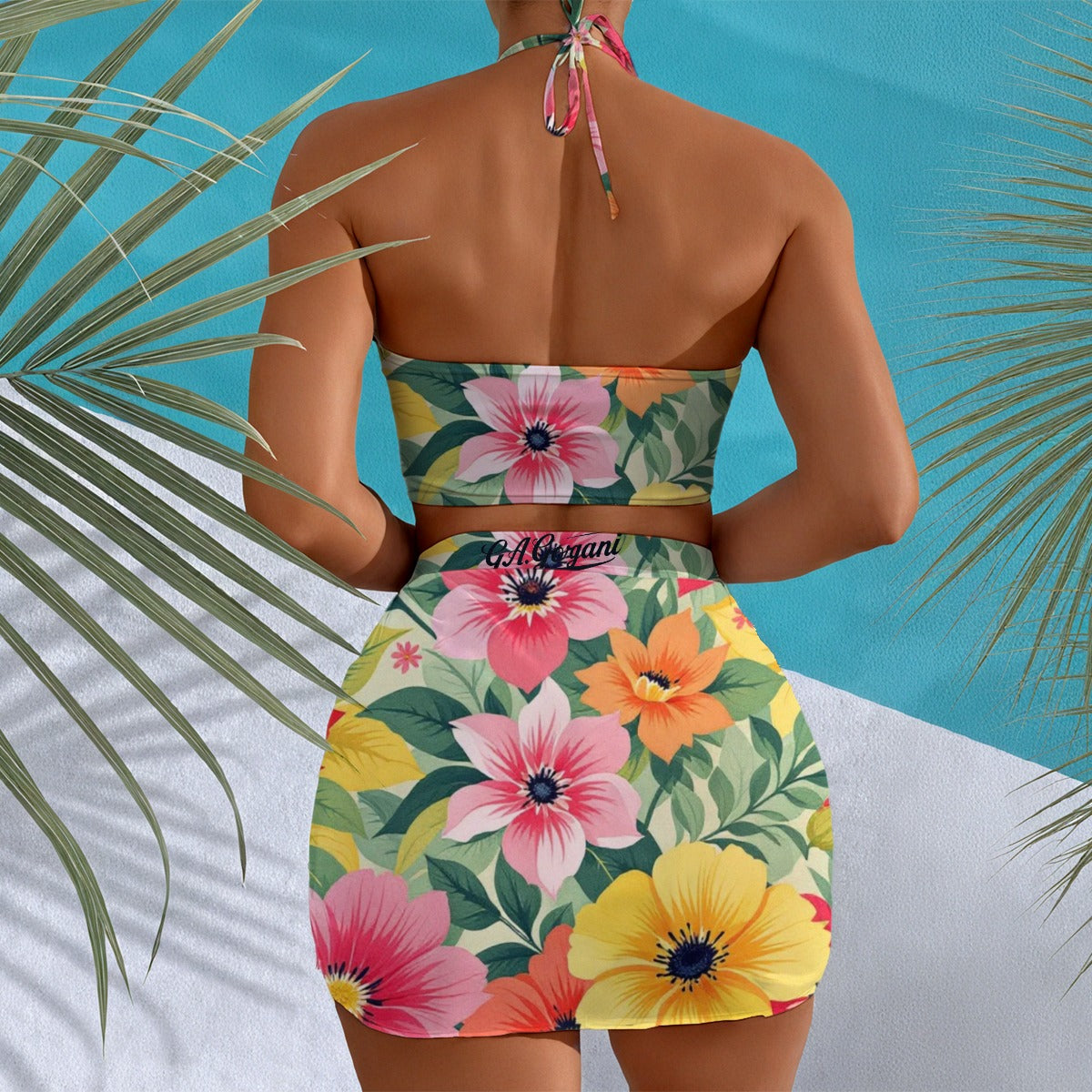 Gorgani floral print Women's Halter Neck swimming Suit