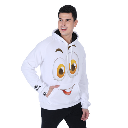 demilo smiley face Men's Heavy Fleece Raglan Hoodie