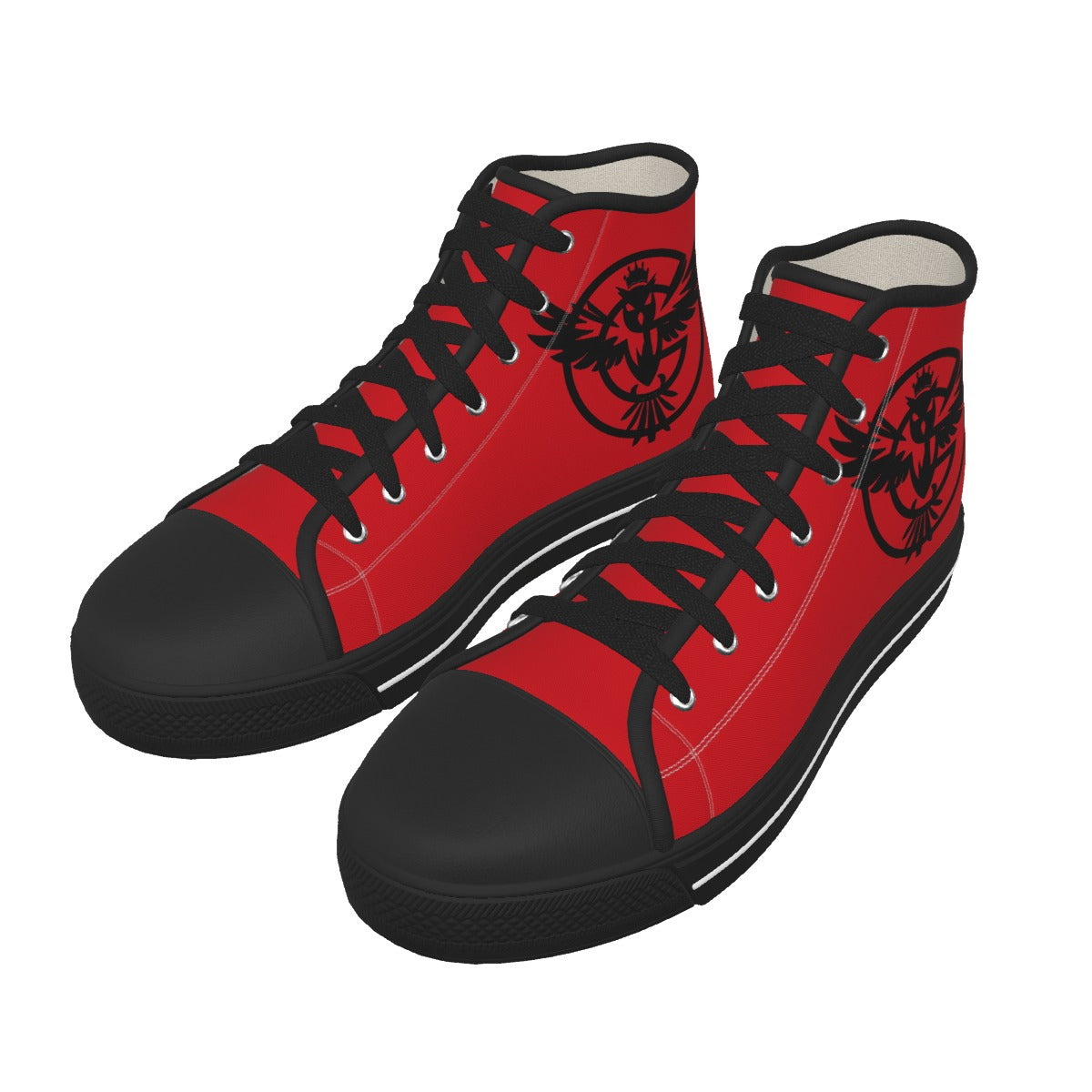 Gorgani Men's Black Sole Canvas Shoes red