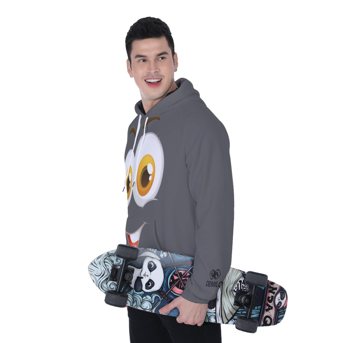 Demilo Men's Heavy Fleece Raglan Hoodie