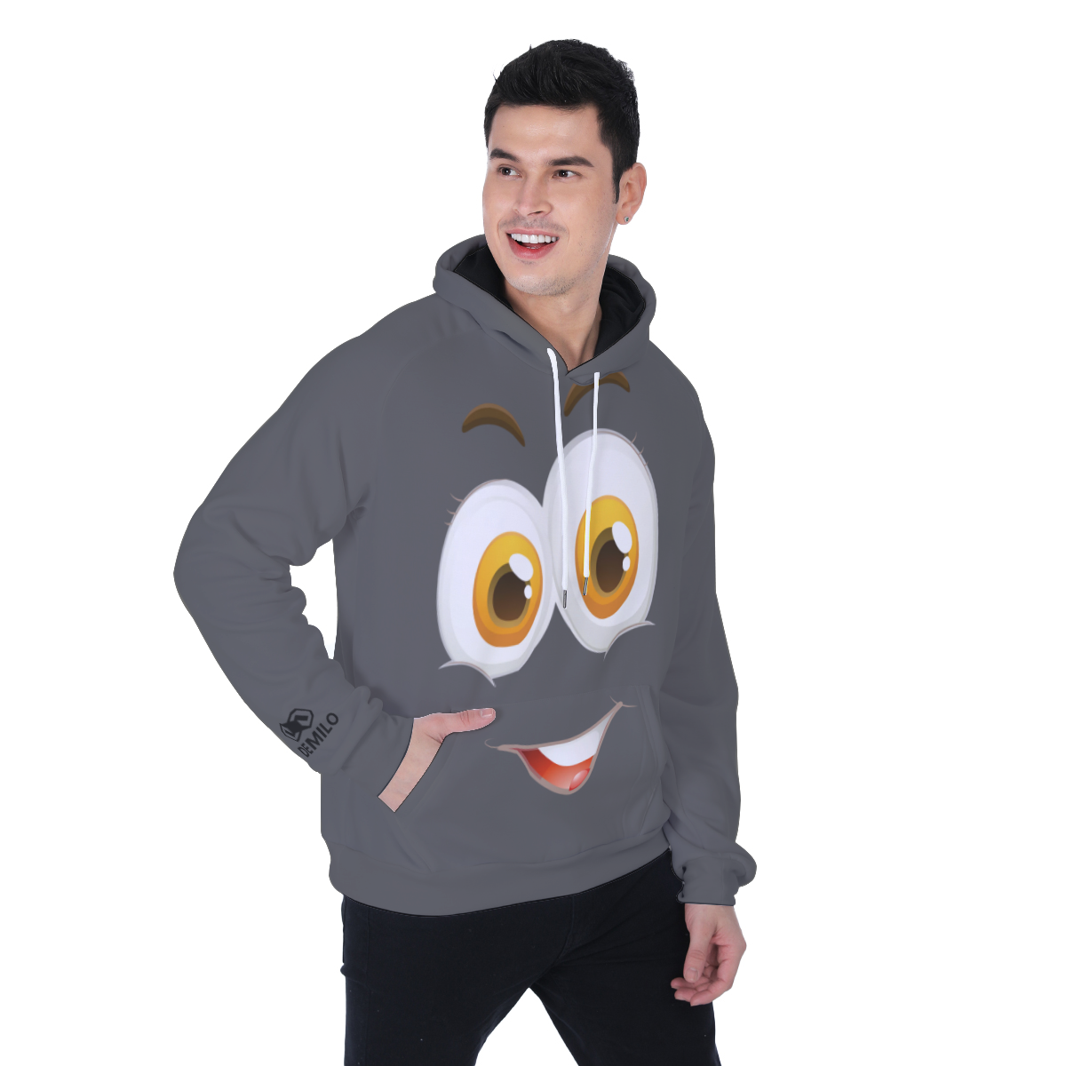Demilo Men's Heavy Fleece Raglan Hoodie