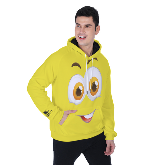 demilo smiley face Men's Heavy Fleece Raglan Hoodie