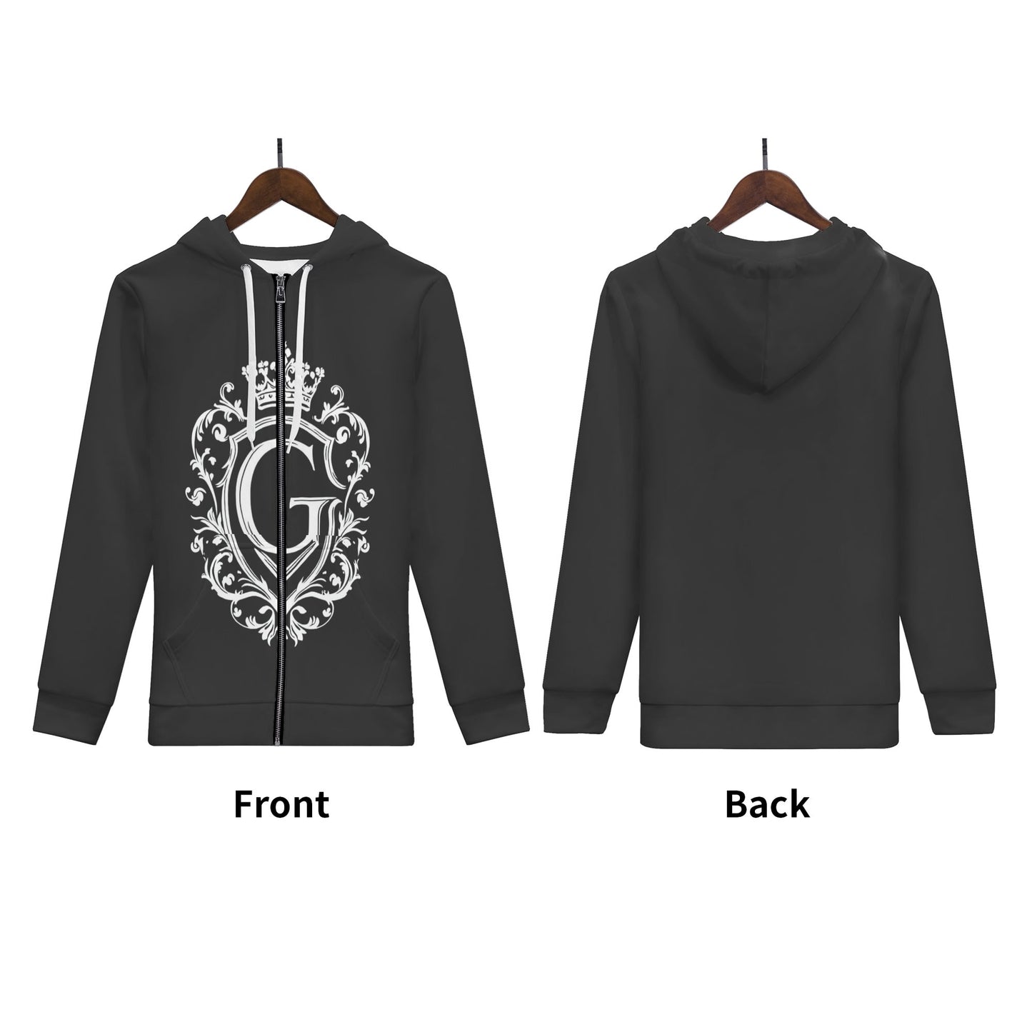 Gorgani logo Print Classic Zip Up Hoodie Warm Jacket