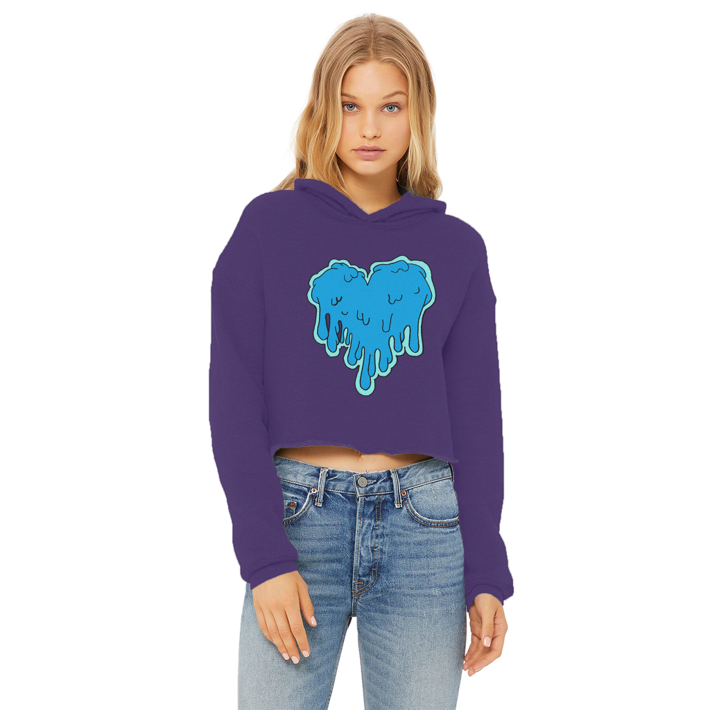 benzo heart Ladies Cropped Raw Edge Hoodie