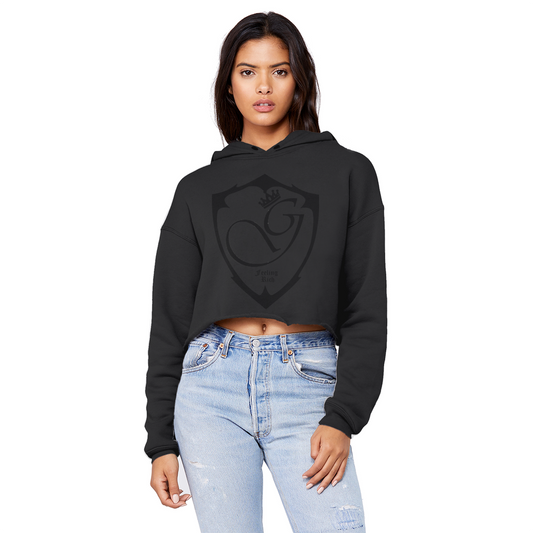 Feeling rich Cropped Raw Edge Boyfriend Hoodie