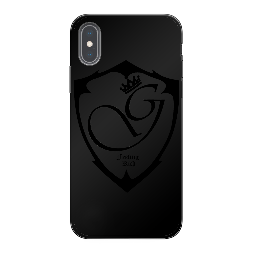 Feeling rich Back Printed Black Soft Phone Case