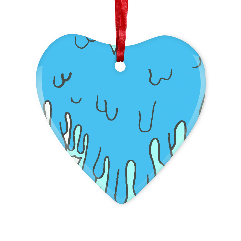benzo heart Glass Hanging Ornament