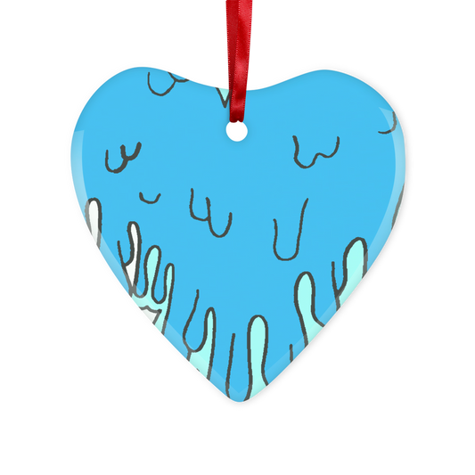 benzo heart Glass Hanging Ornament