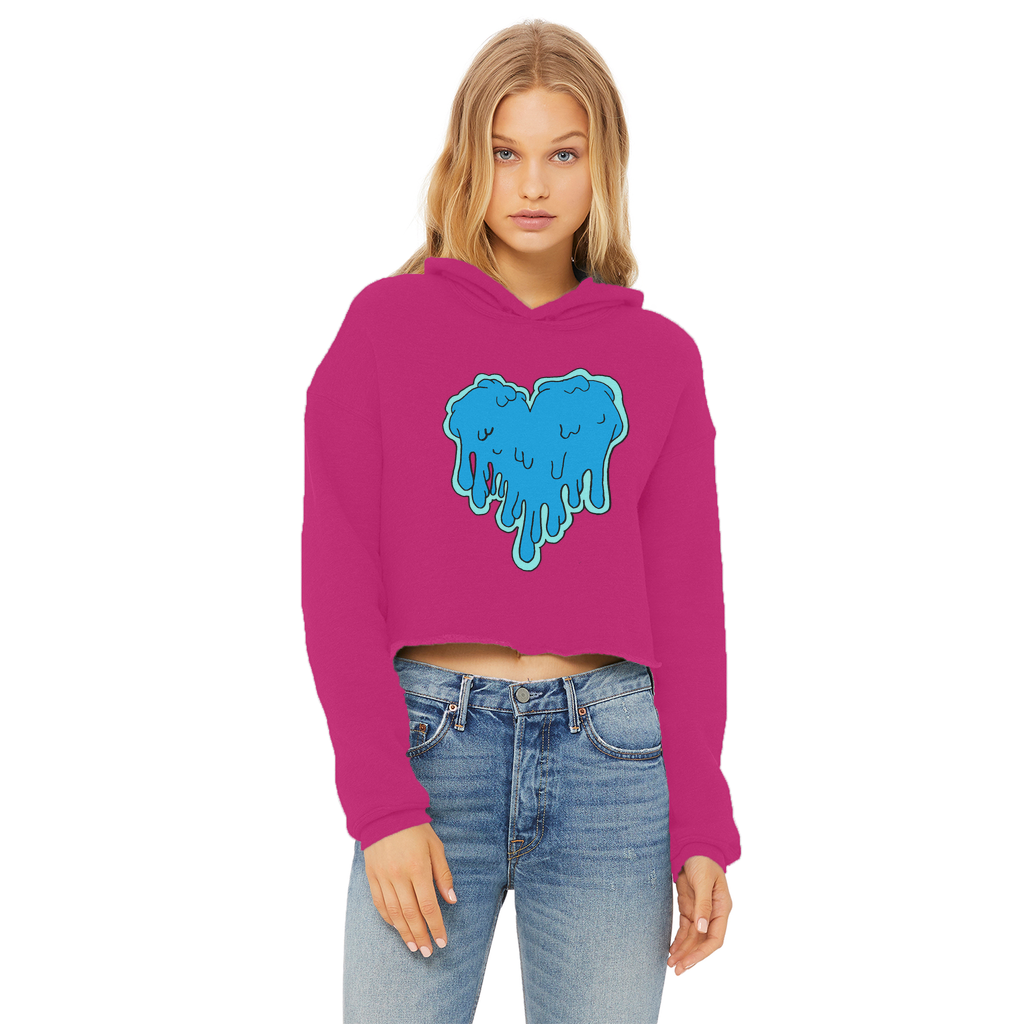benzo heart Ladies Cropped Raw Edge Hoodie