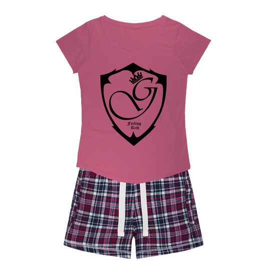 Feeling rich Women's Sleepy Tee and Flannel Short