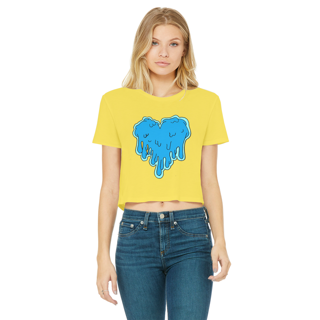 benzo heart Classic Women's Cropped Raw Edge T-Shirt