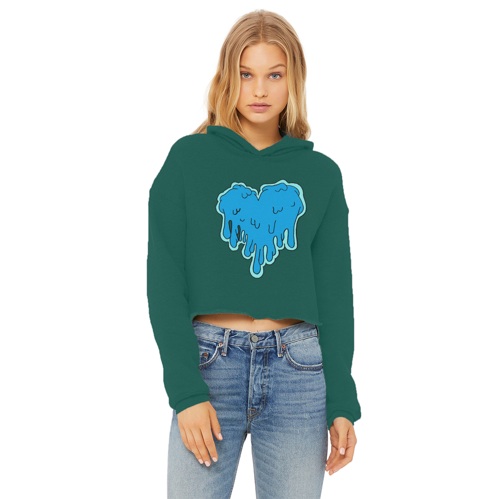 benzo heart Ladies Cropped Raw Edge Hoodie
