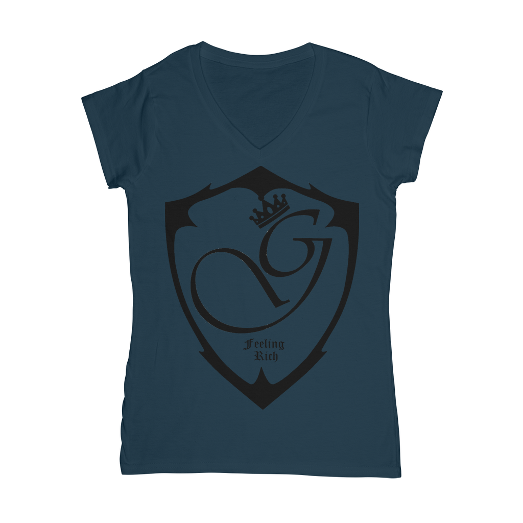 Feeling rich Classic Women's V-Neck T-Shirt
