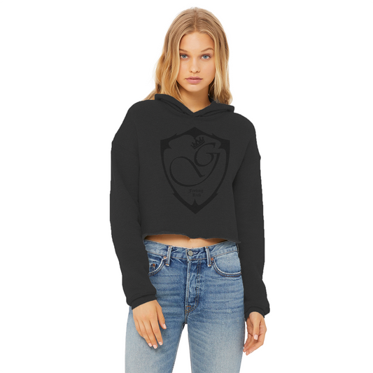 Feeling rich Ladies Cropped Raw Edge Hoodie