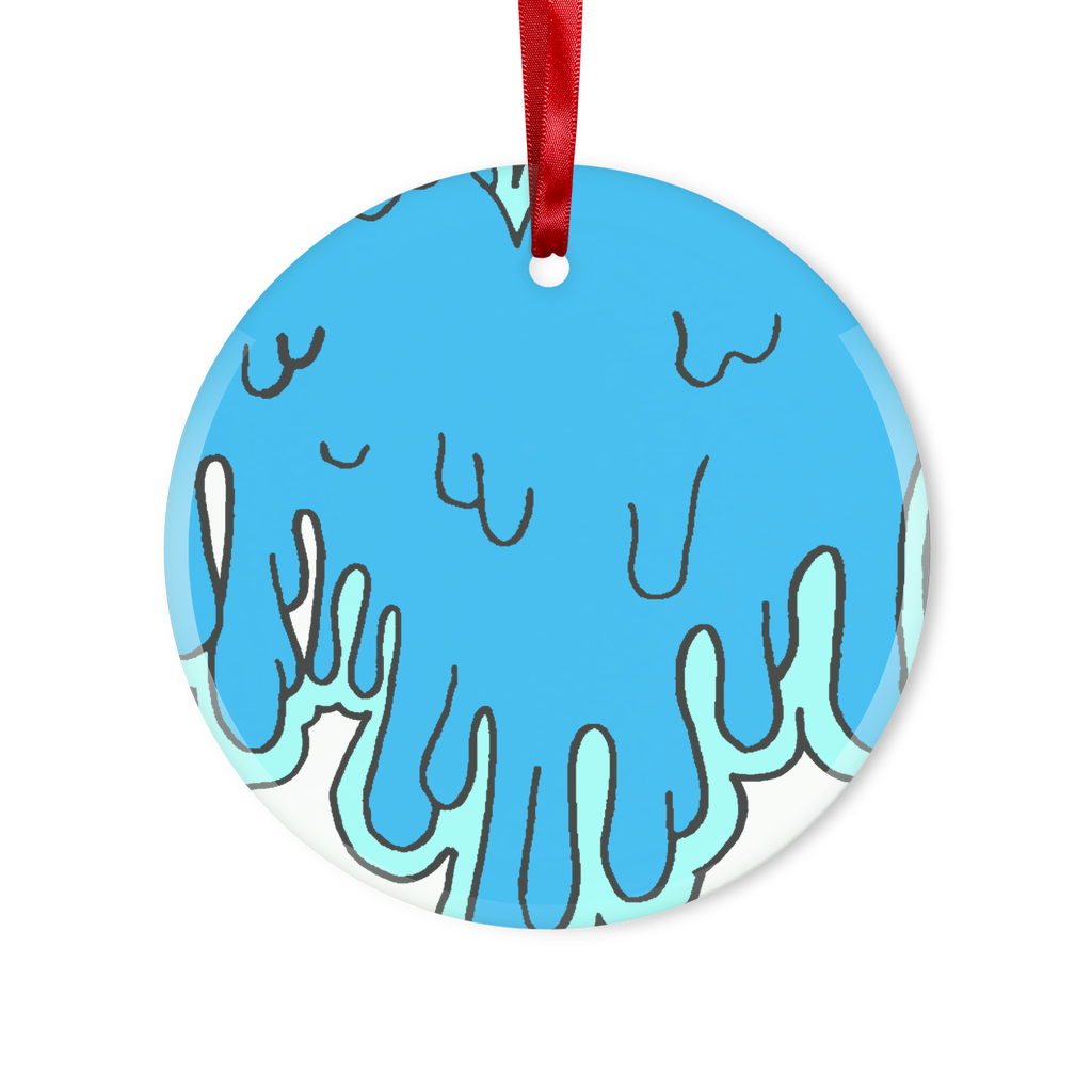 benzo heart Glass Hanging Ornament