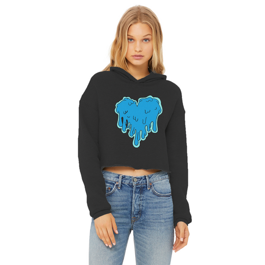 benzo heart Ladies Cropped Raw Edge Hoodie