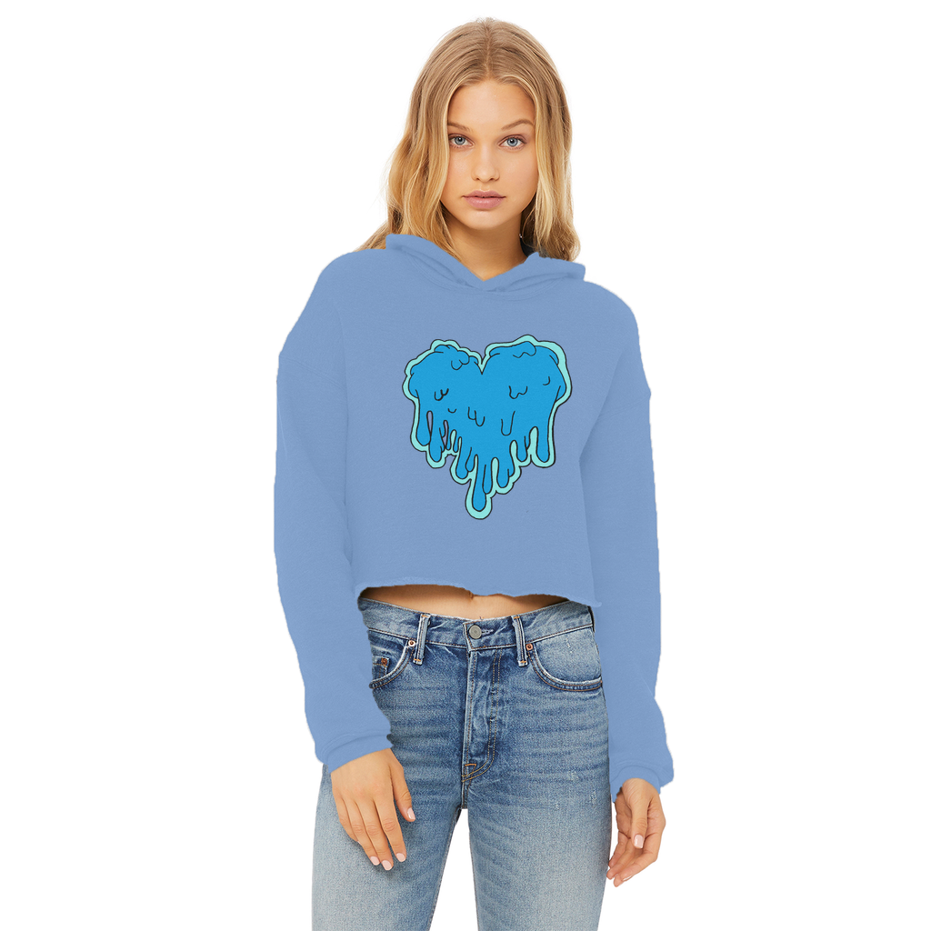benzo heart Ladies Cropped Raw Edge Hoodie