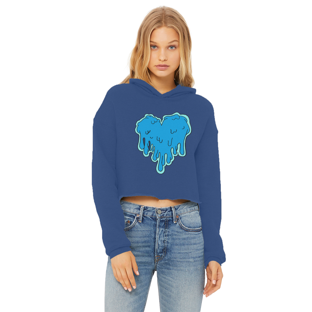 benzo heart Ladies Cropped Raw Edge Hoodie