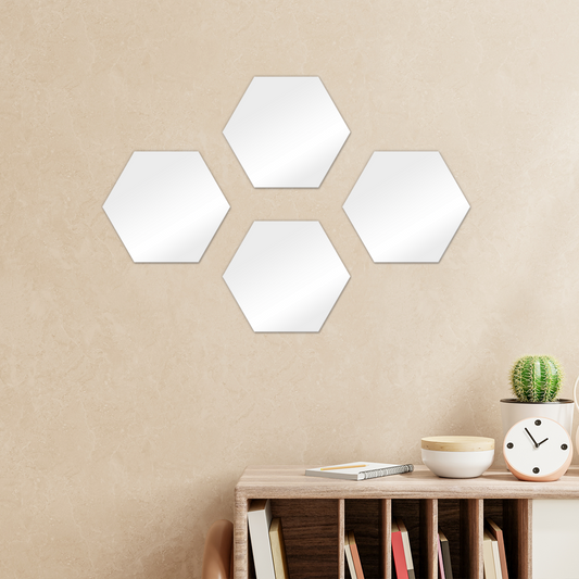 benzo heart Hexagon Wall Tiles Set of 4