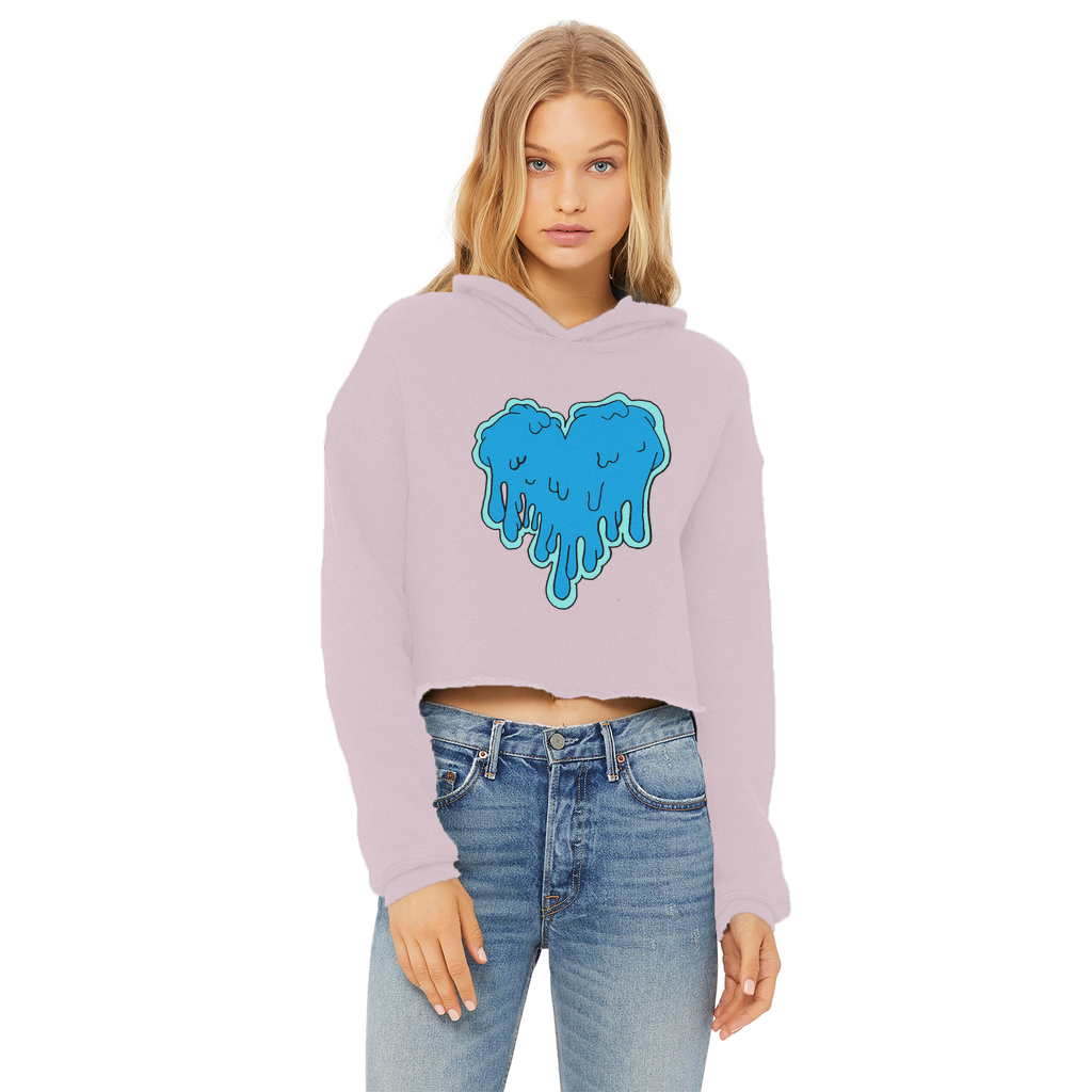 benzo heart Ladies Cropped Raw Edge Hoodie