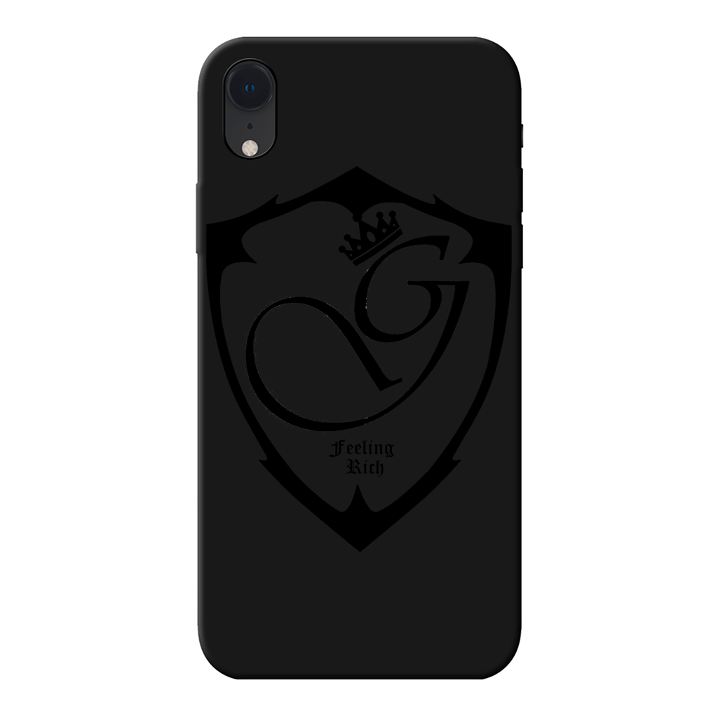 Feeling rich Back Printed Black Soft Phone Case