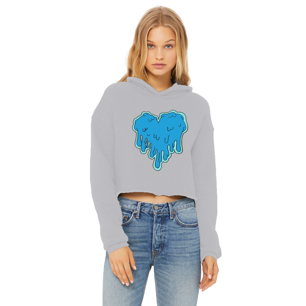 benzo heart Ladies Cropped Raw Edge Hoodie
