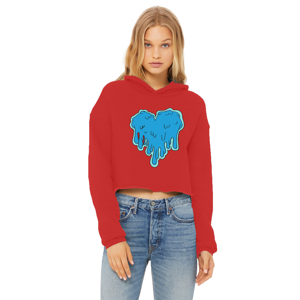 benzo heart Ladies Cropped Raw Edge Hoodie