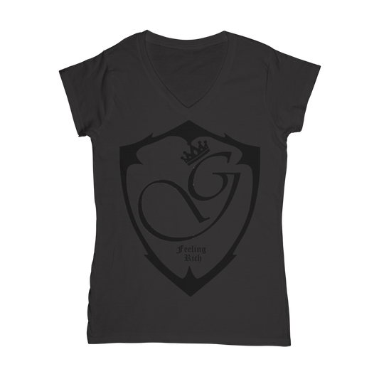 Feeling rich Classic Women's V-Neck T-Shirt
