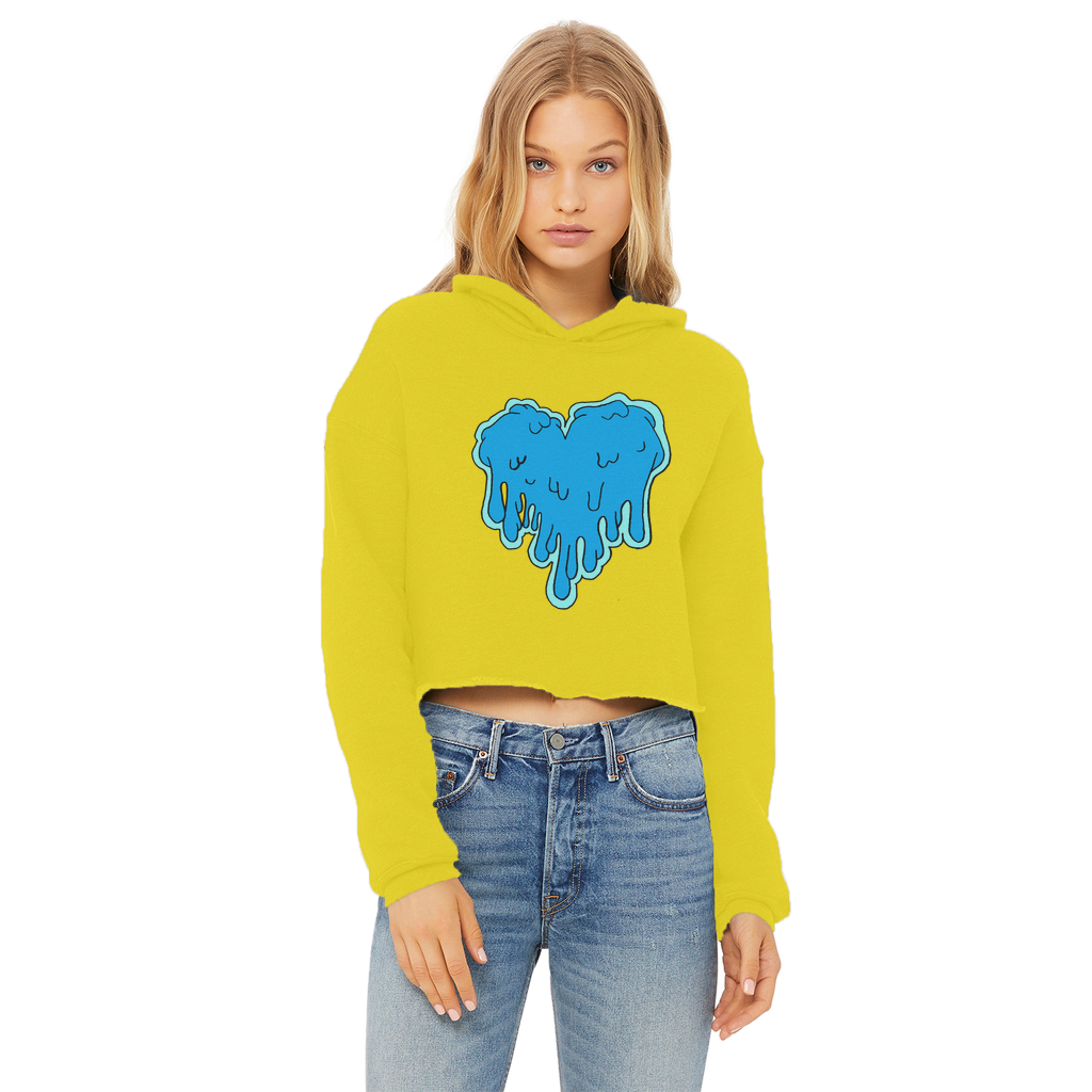 benzo heart Ladies Cropped Raw Edge Hoodie