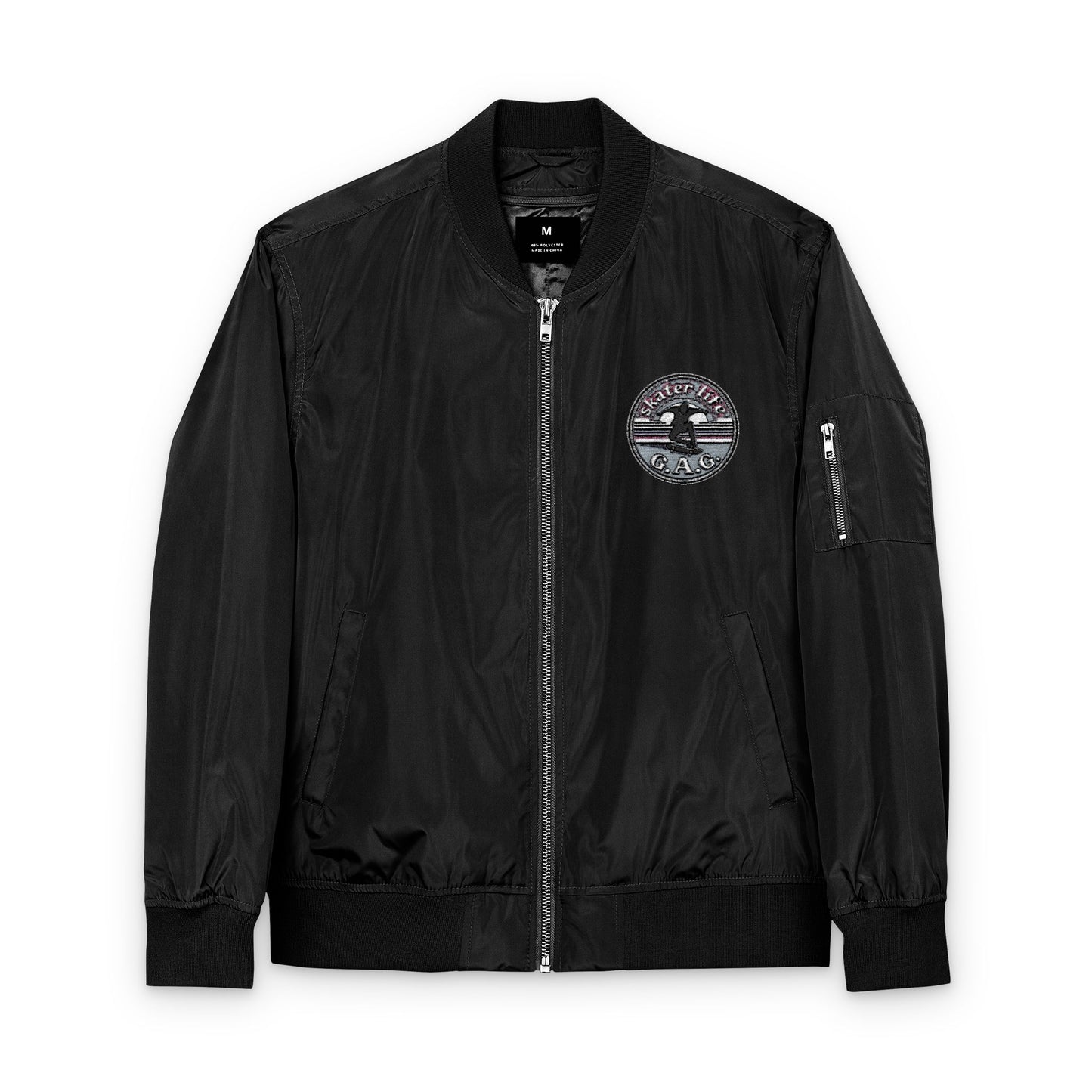 Eco-Friendly Bomber Jacket with Unique Embroidery, Stylish Outerwear, Sustainable Fashion, Gifts for Nature Lovers, Fall Fashion Layer