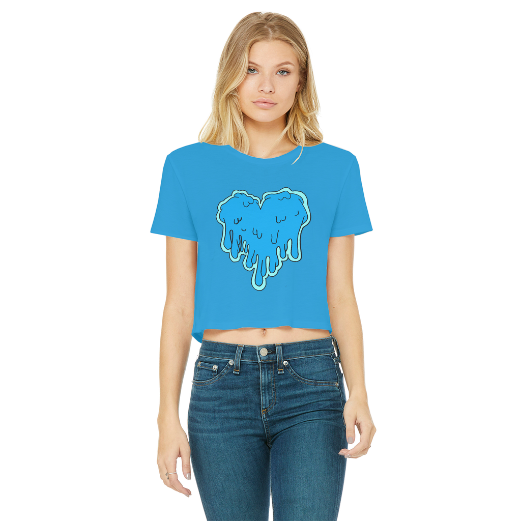 benzo heart Classic Women's Cropped Raw Edge T-Shirt