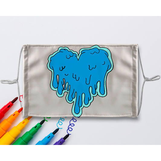 benzo heart Sublimation Colouring Face Mask