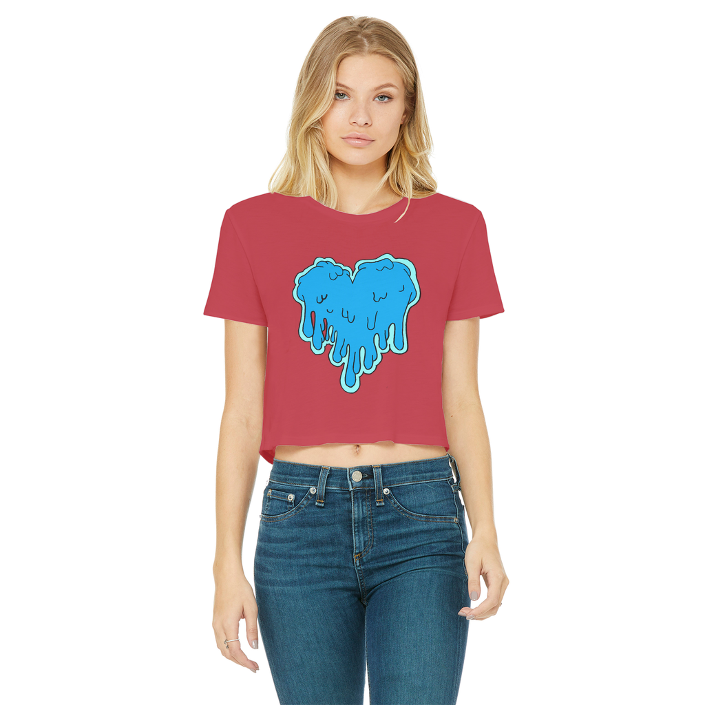 benzo heart Classic Women's Cropped Raw Edge T-Shirt