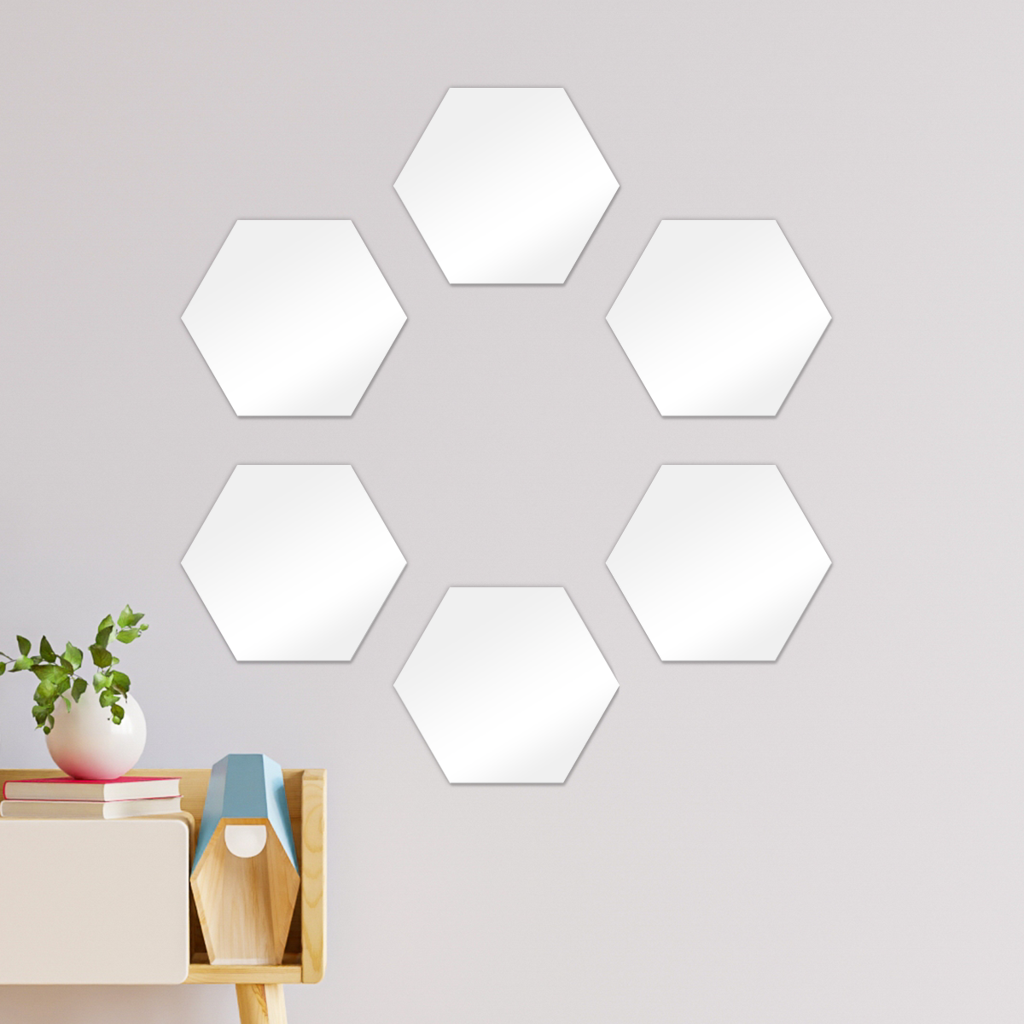 benzo heart Hexagon Wall Tiles Set of 6
