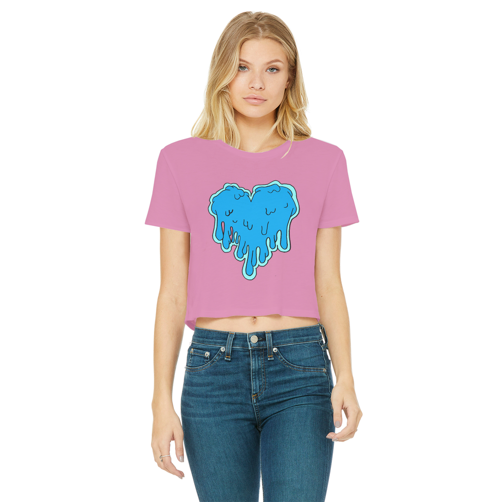 benzo heart Classic Women's Cropped Raw Edge T-Shirt