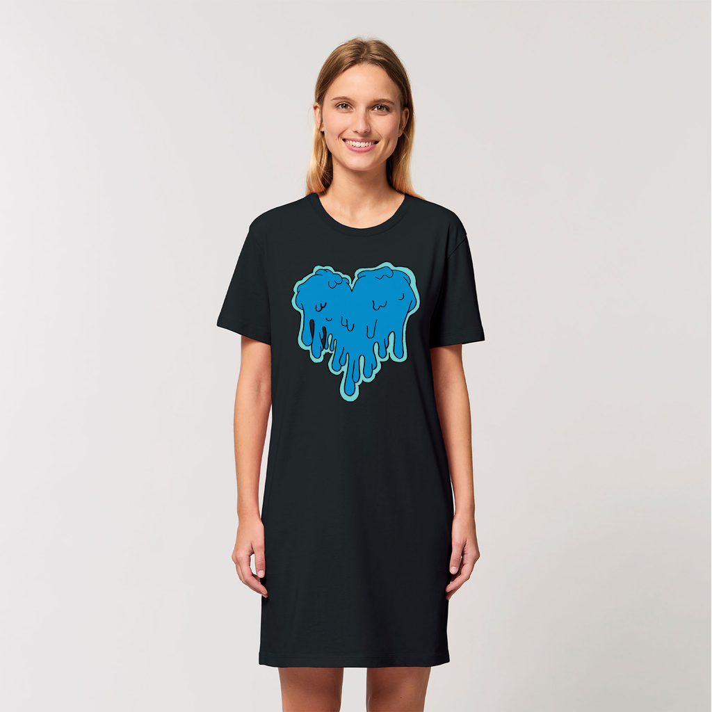 benzo heart Organic T-Shirt Dress
