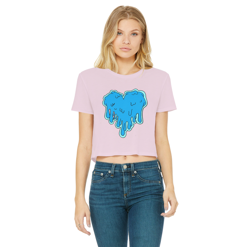 benzo heart Classic Women's Cropped Raw Edge T-Shirt