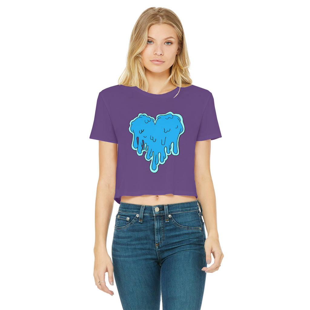 benzo heart Classic Women's Cropped Raw Edge T-Shirt