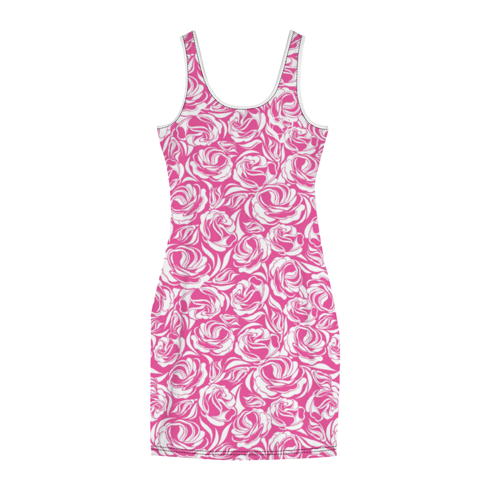 Gorgani Rose Print Women's Tank Dress Stylish Sleeveless Dress